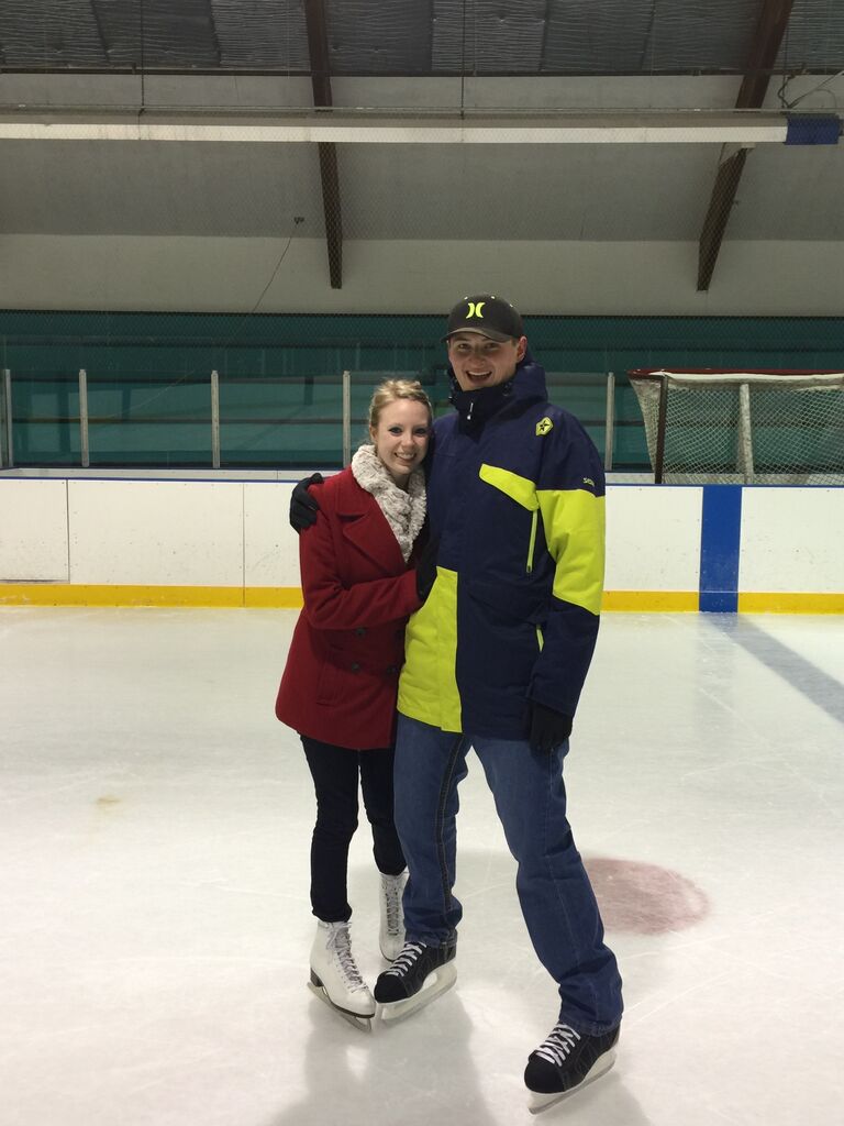 Madison teaches Brett how to skate in a barn! 