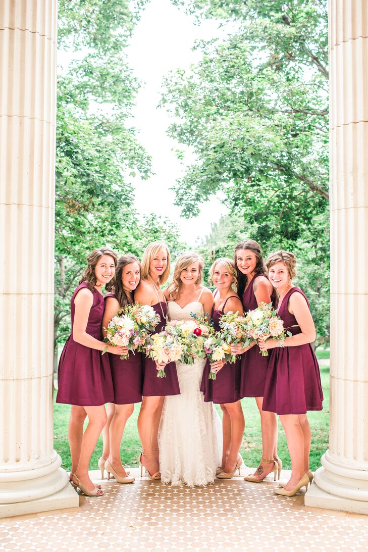 berry colored bridesmaid dresses