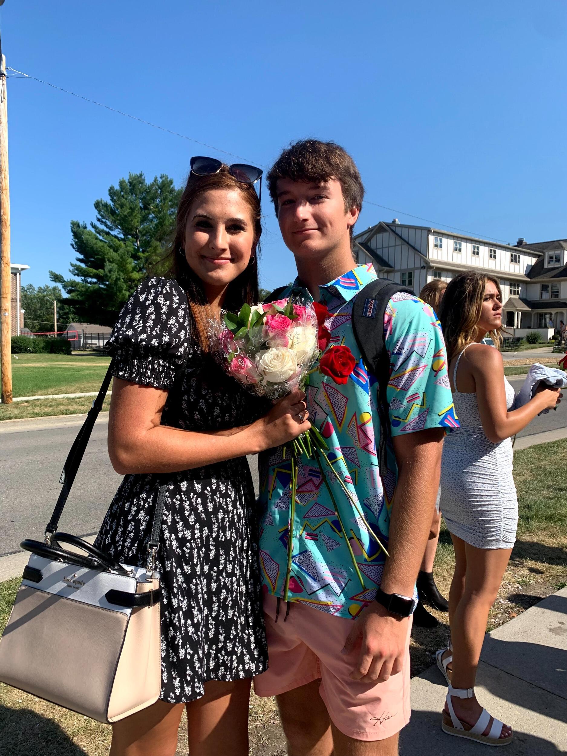 Collin and Chloe joined Greek Life at Iowa State! This photo was taken after Collin serenaded Chloe and her sorority.