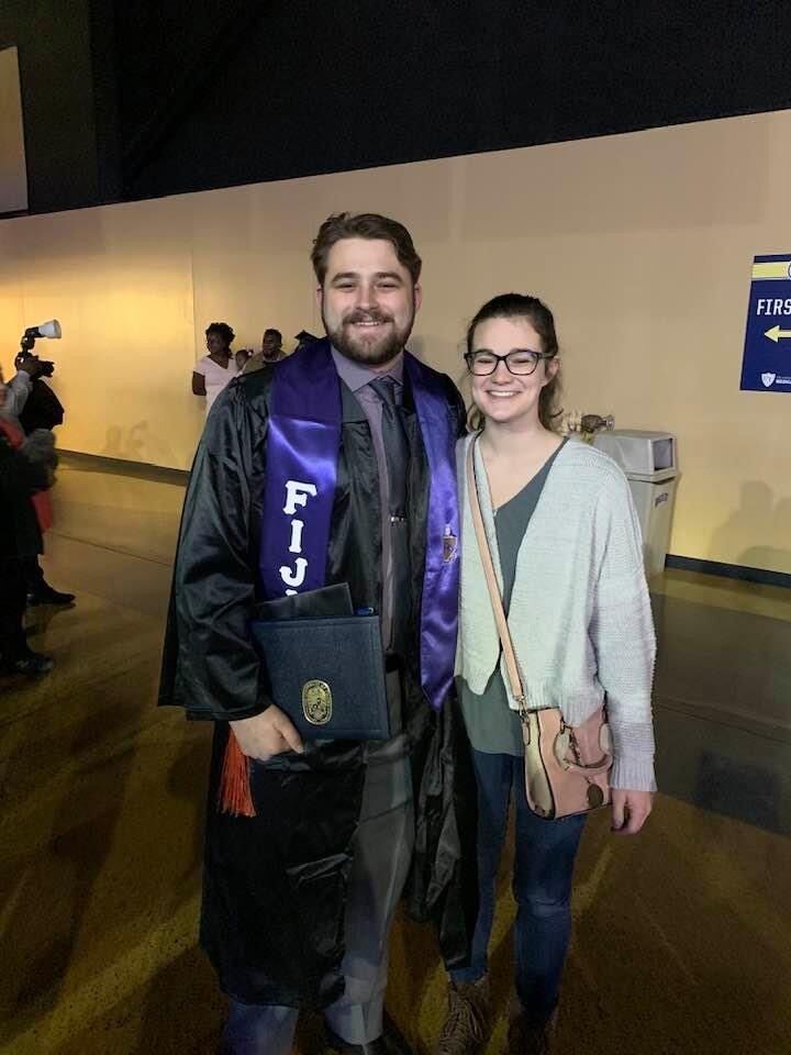 Connor walks at graduation from UT