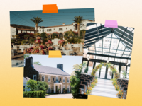 Collage of luxury wedding venues in the US