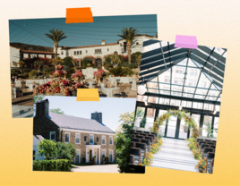 Collage of luxury wedding venues in the US