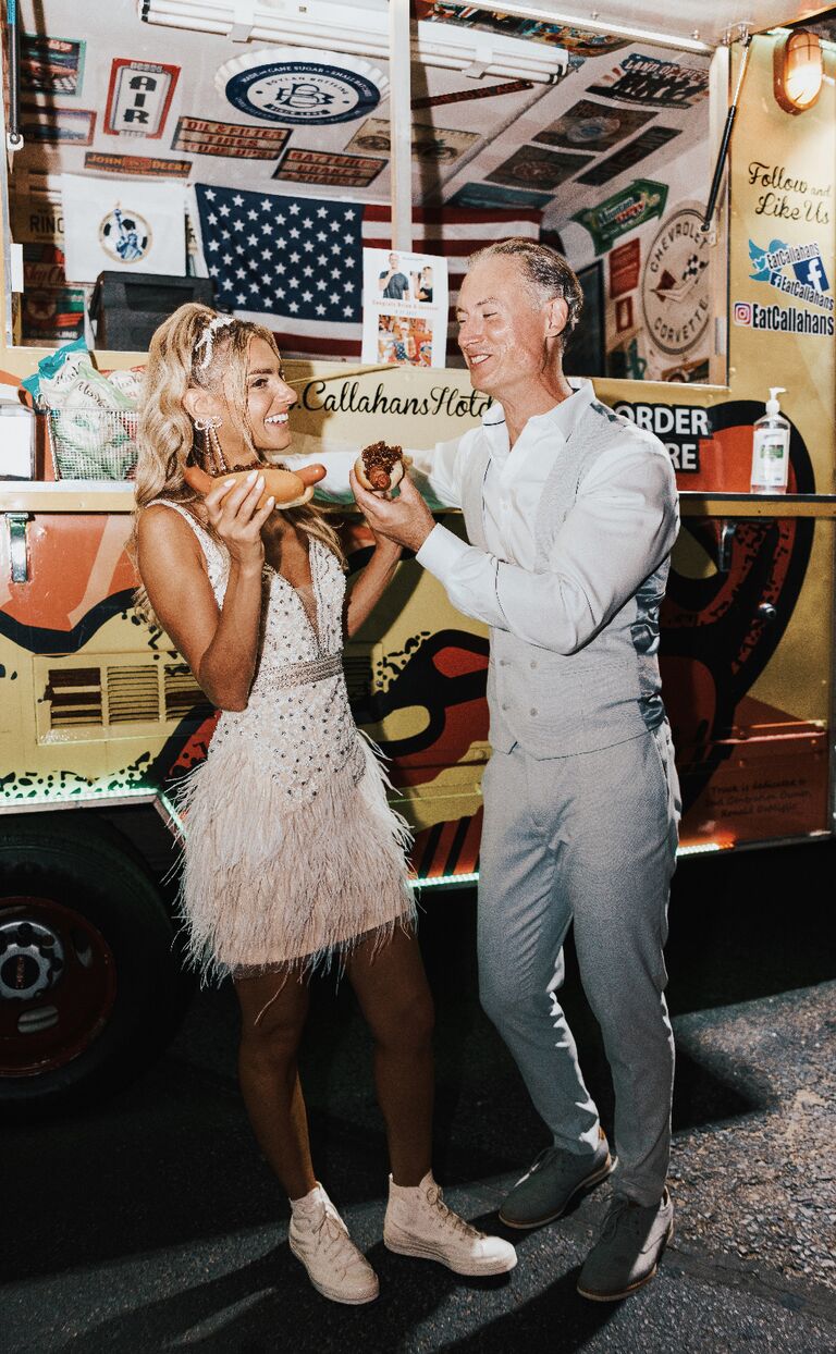 Jessica Hirsch and Brian Coogan's hot dog wedding reception truck