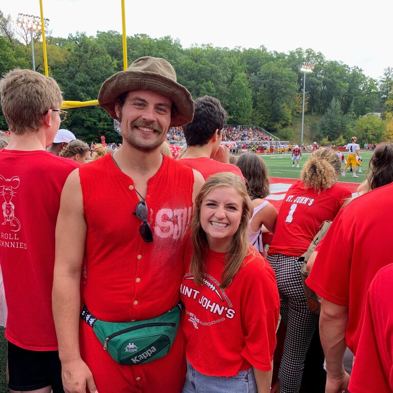 They tackled many weekend road trips visiting each other as Chris started his senior year at St. Johns in Minnesota. COVID switched things up for them; Chris transitioned to online classes and moved in with Meredith on the East side of Milwaukee with friends. 