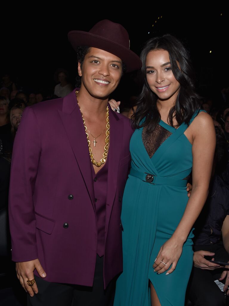 Bruno Mars and longtime girlfriend Jessica Caban. 