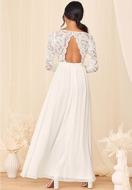 Lulus Your Ever After White Lace Long Sleeve Maxi Dress Wedding Dress ...