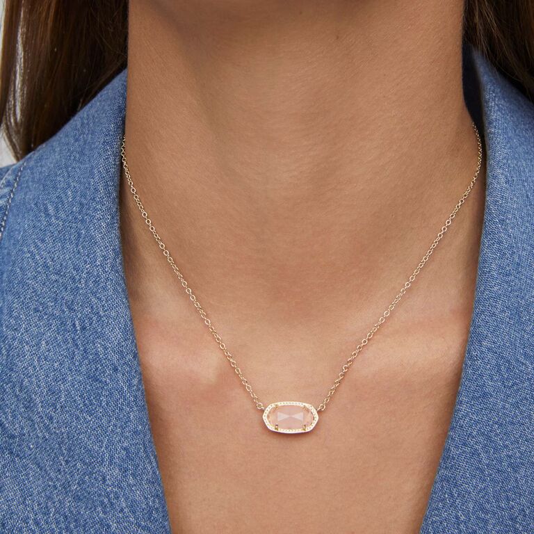 Rose quartz pendant maid of honor gift