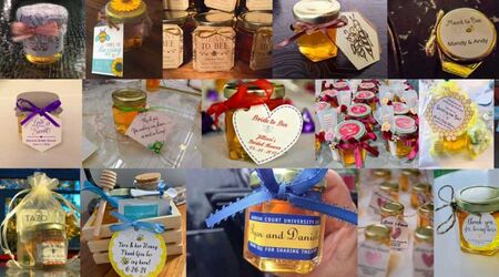 2oz Mini Glass Hexagon Jar Honey Favor - The Beekeeper's Daughter