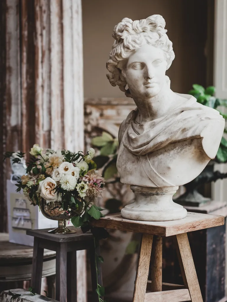 Garden accents at cocktail hour, taylor swift themed wedding
