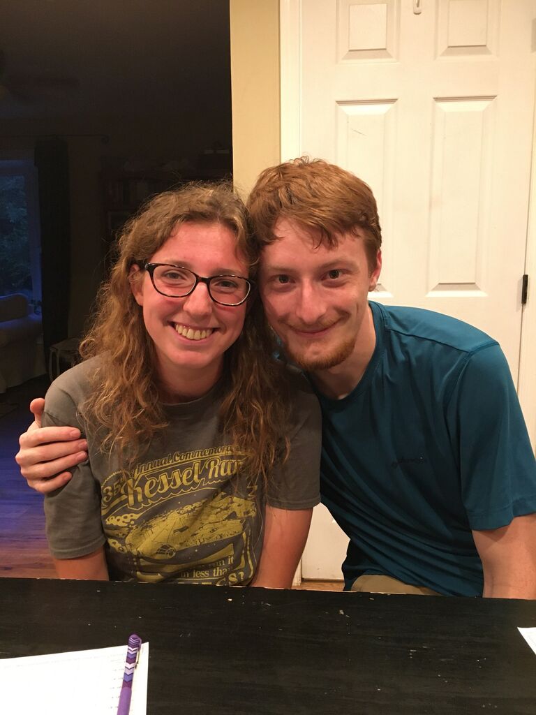 Less awkward arm around the shoulder. Stoudt family game night.