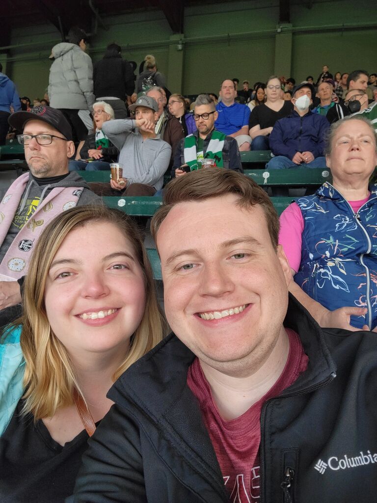 As their relationship grew, they began taking trips together. Their first trip was to Portland to see the sights and visit Katy's family.