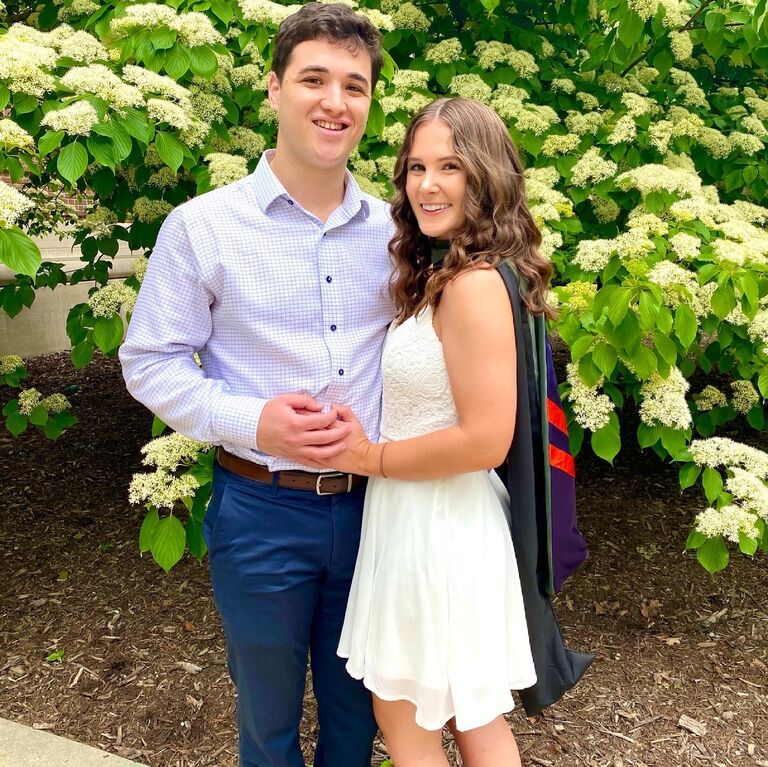 One last graduation! In May of 2021, Peter and Alison finally said goodbye to the place that started it all as they both returned to the suburbs to begin their careers together. Alison as a speech-language pathologist and Peter as a data analyst for a healthcare company