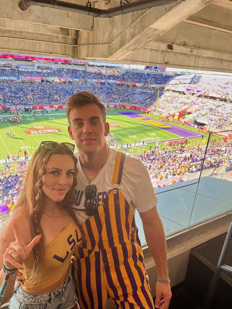 Emma and Brett at the Cheez-It Bowl! LSU vs Purdue (LSU crushed Purdue) 