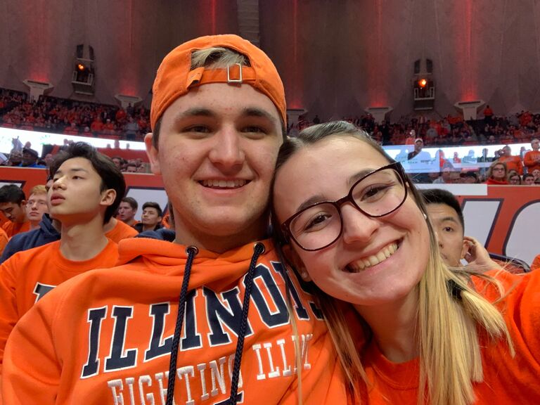 Erik and I's first Illini basketball game together, almost front row of the Orange Krush student section!