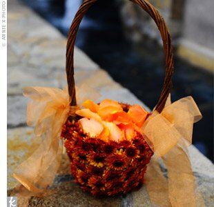 copper flower girl basket