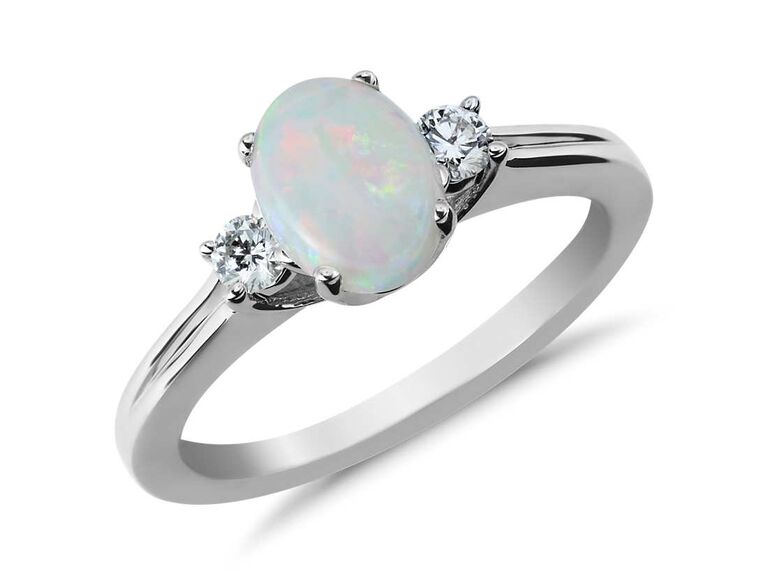 opal and diamond engagement ring