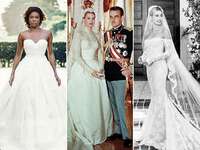 Gabrielle Union wedding dress; Grace Kelly wedding dress; Hailey Bieber wedding dress