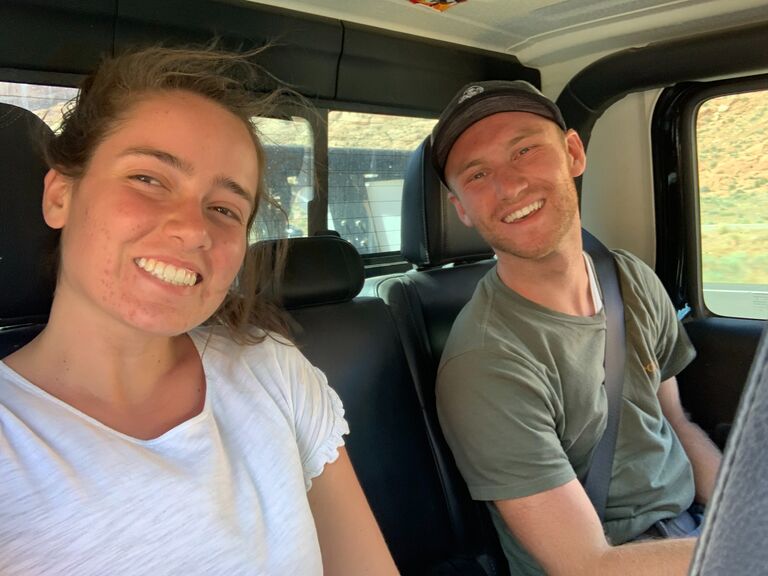 Josh joined Claire on a spontaneous trip to Moab to go jeeping with friends from LA. This is when Josh asked Claire to be his girlfriend.