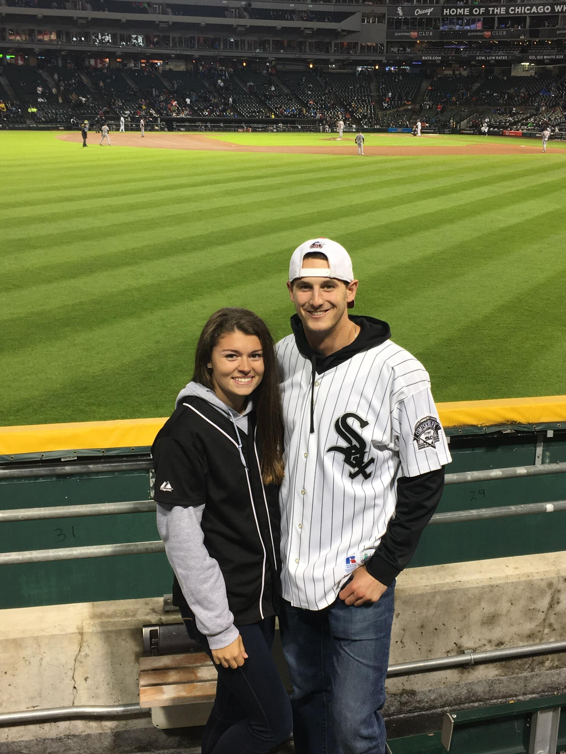 Our friendship started turning into more when we went on our first date to a Sox game