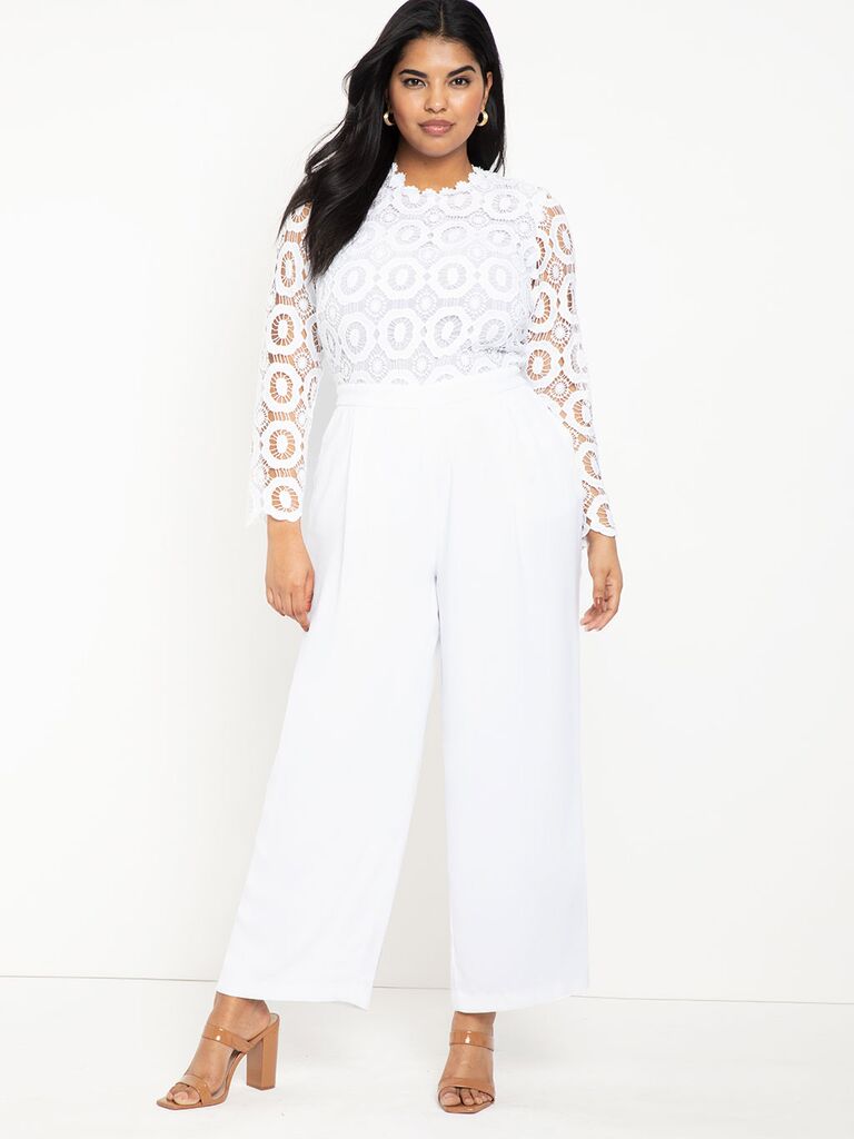 plus size bridal pantsuits