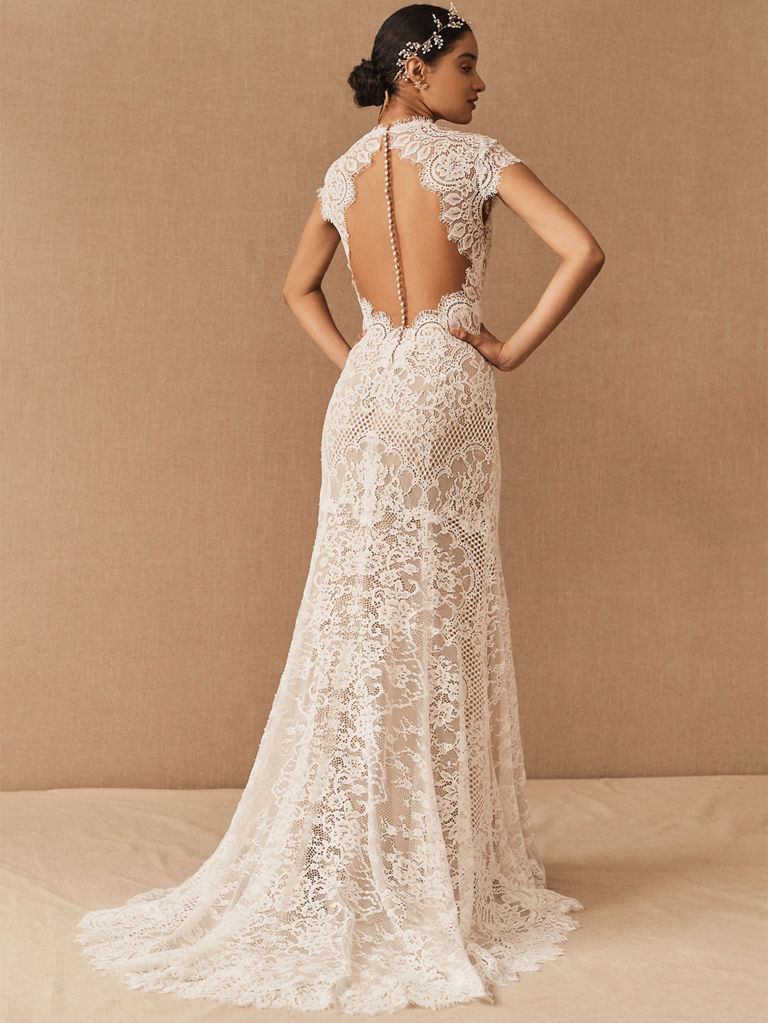 Lace Bridal Bodysuit with Side Slit (#Galina )