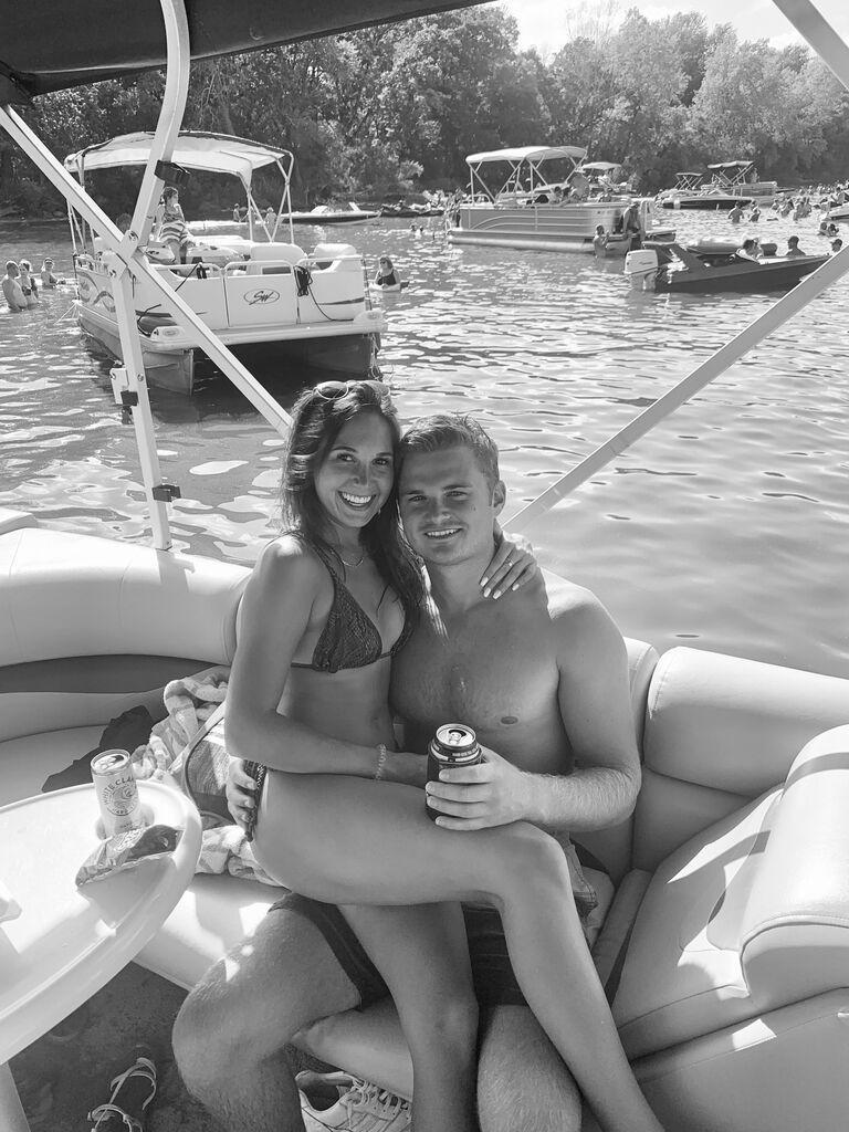 After high school, Dylan and Haley both went their separate ways for college (Dylan went to the Merchant Marine Academy in Kings Point, NY, and Haley went to the University of Wisconsin - La Crosse), but in the Summer of 2020 (thank you Covid) they both found themselves living back in Wisconsin. It was then, when they reconnected and realized that they wanted to get back together. At the end of Summer 2020, Dylan went back to Kings Point to finish his last year, and Haley moved to Denver, Colorado. 
