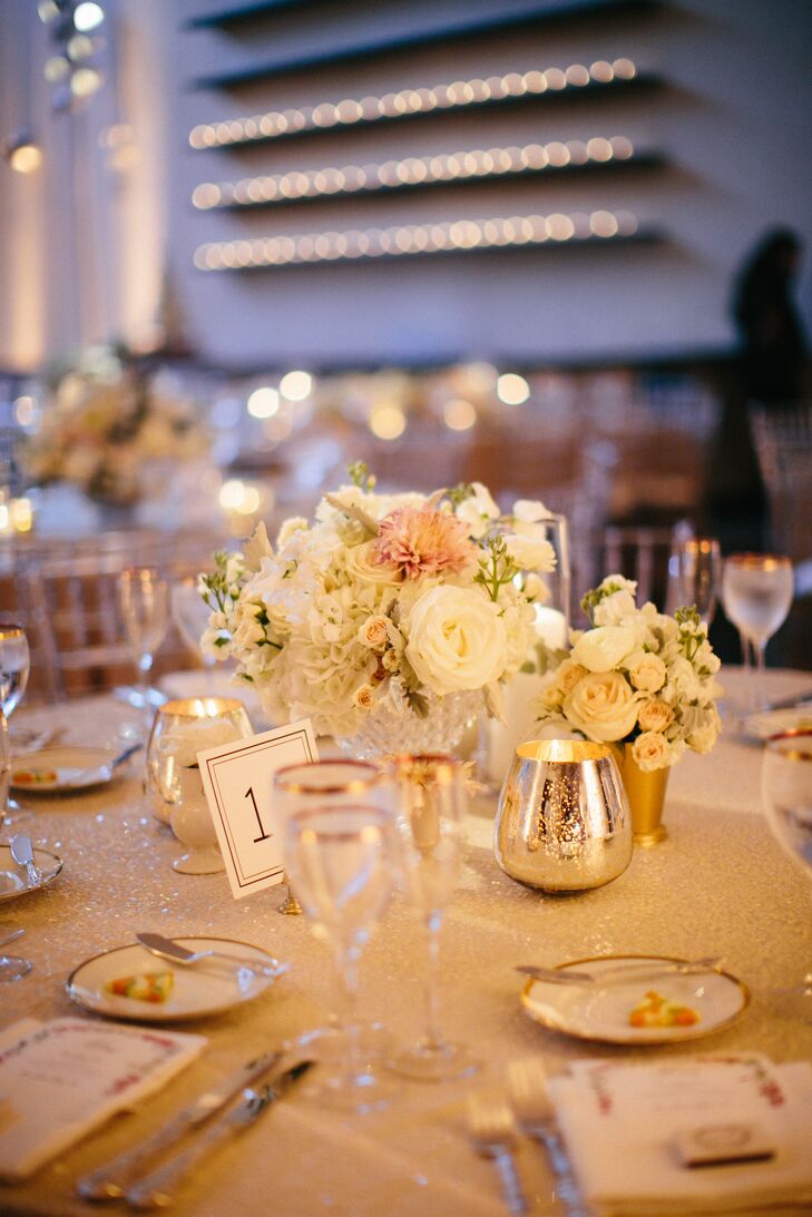 Glam Silver and Gold Reception Decor