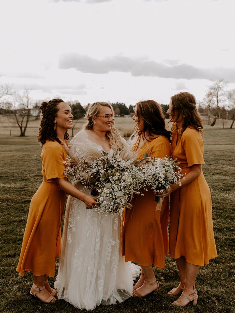 Bride and bridesmaids