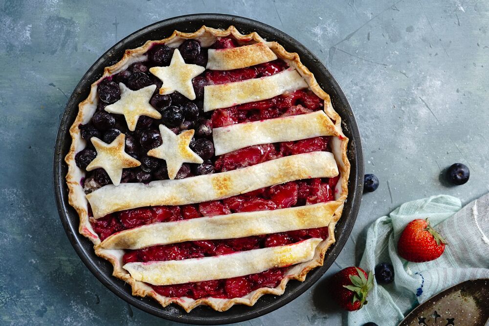 4th of July Party Food Ideas - American flag pie