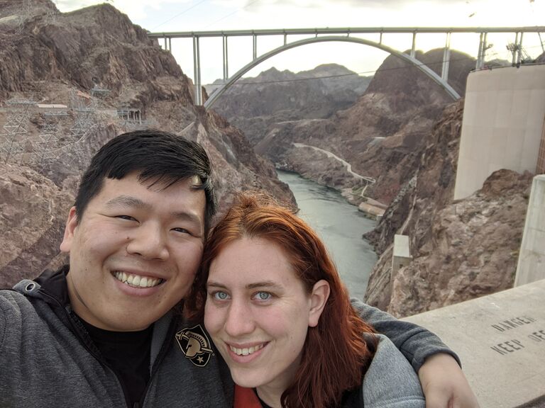 Karen and Didi traveled to Tucson, AZ for a cousin's wedding then road tripped to Las Vegas. Picture is on the Hoover Dam, an impromptu stop to see a civil engineering marvel. 
