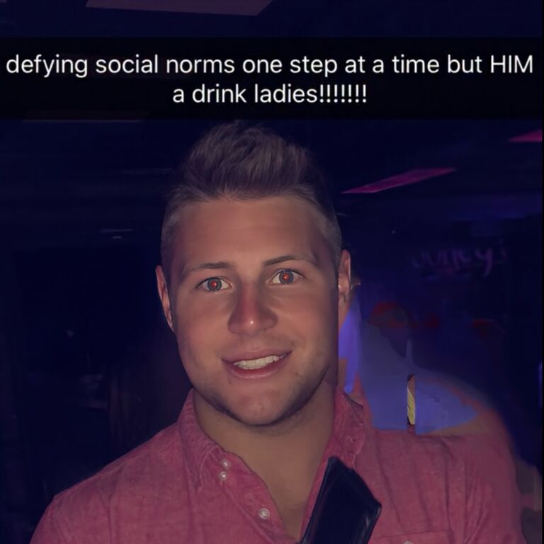 Katie buys Matt a drink for the first time... a $12 vegas bomb at McSorleys on spring break...to stick it to the patriarchy i guess??
