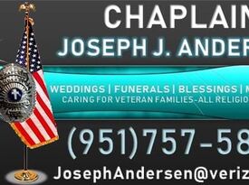 Chaplain Joe Andersen - Wedding Minister - Lake Elsinore, CA - Hero Gallery 4