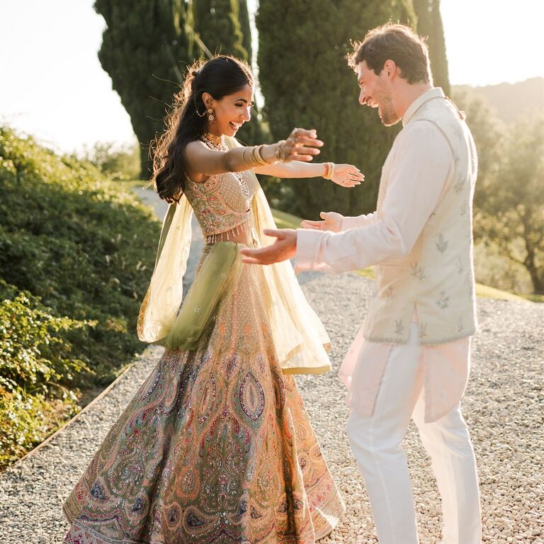 Bride and groom first look