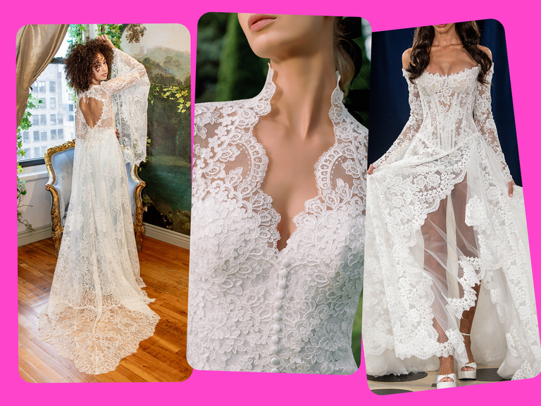 lace wedding dresses from Fall Bridal Fashion Week