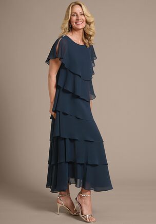 Celebrate this proud and beautiful milestone in the JJ's House Ellori A-line Cape Chiffon Mother of the Bride Dress! Designed with elegant details and a sophisticated silhouette, this gorgeous outfit ensures you look stunning and feel confident as you witness your child's unforgettable day.