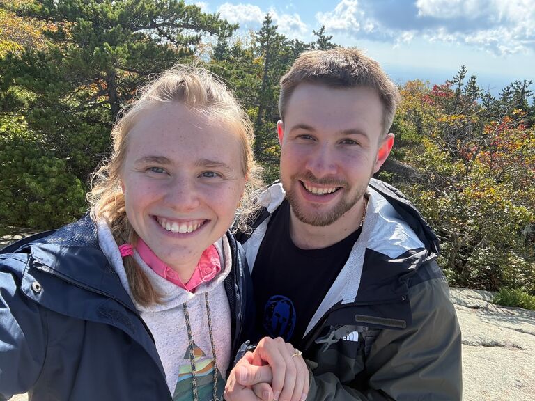 Proposal on top of Old Rag Mountain in Shenandoah National Park.