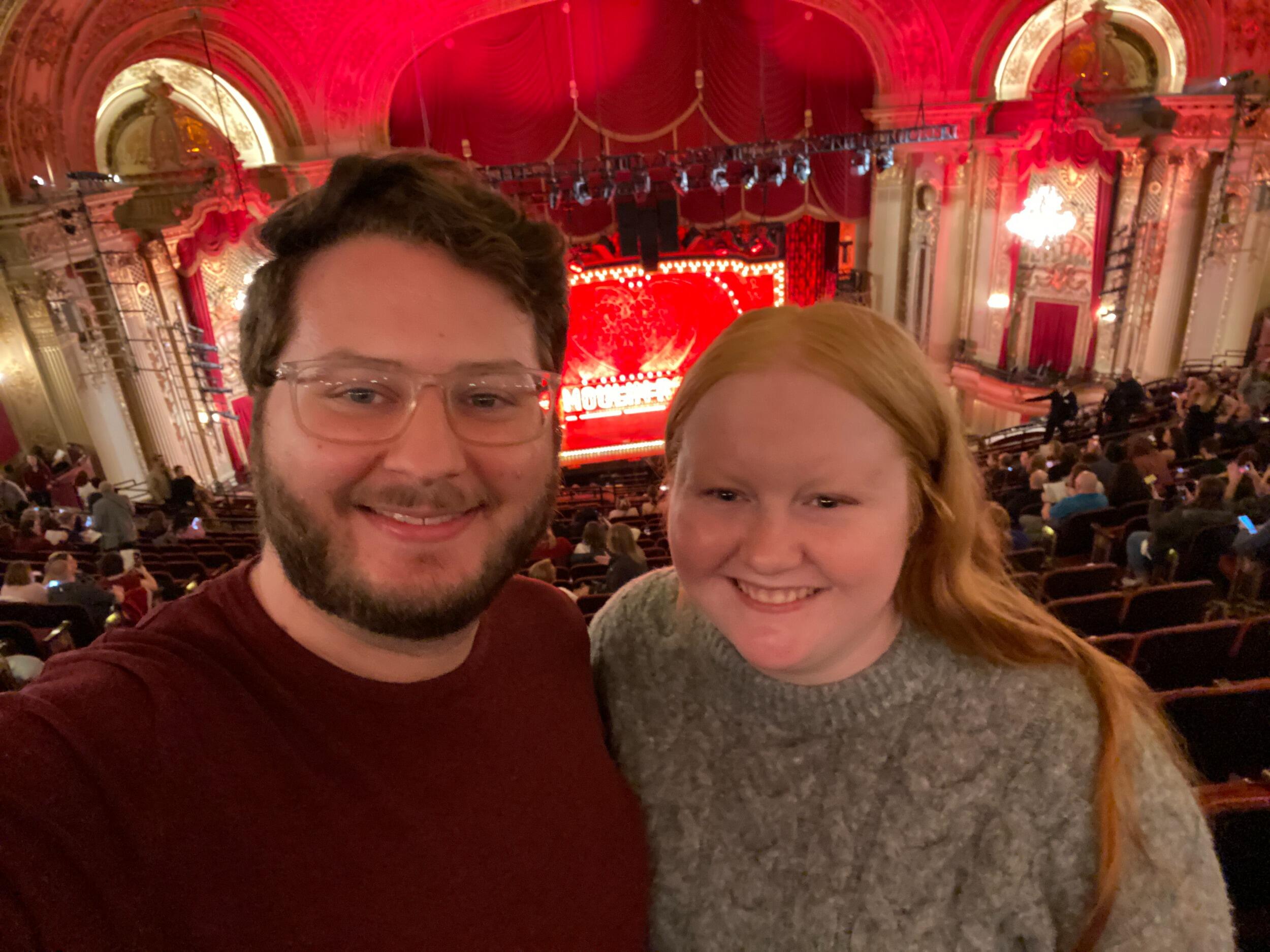 One of Zack and Maddie's favorite pastimes is going to musicals! Here they are at Moulin Rouge at the Citizens Opera House in Boston.