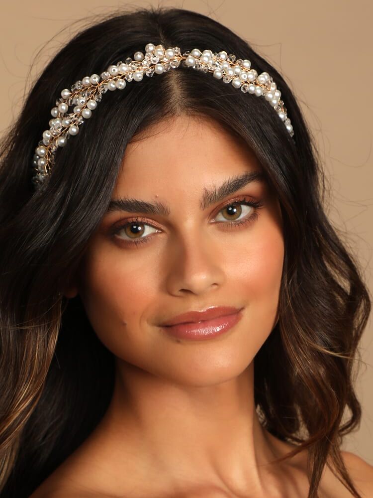 Wedding Hair Accessories - Oversized Double Pearl Bridal Headband / Tiara -  Available in Silver and Gold