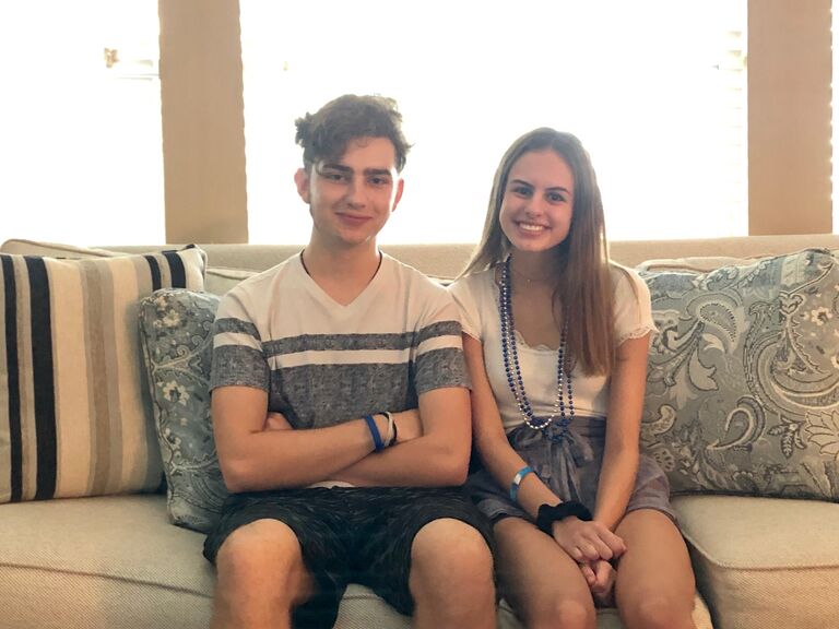 This was our homecoming and one of our first photos together. He had given me his rubber bracelet and I still have it to this day.