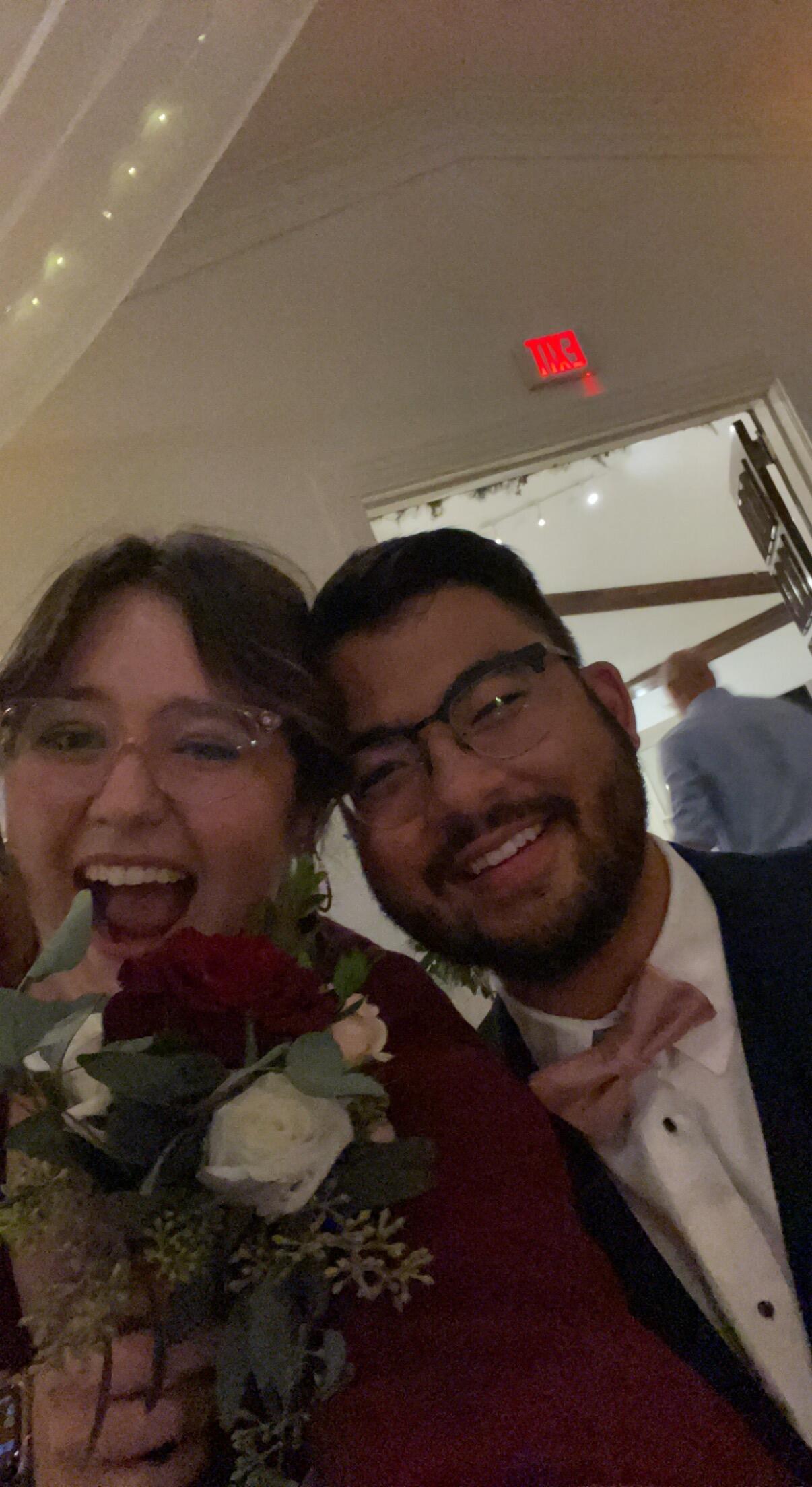 Cali caught the bouquet at their close friends Allie and Logan's wedding (Sam decided it might be time to plan a proposal).