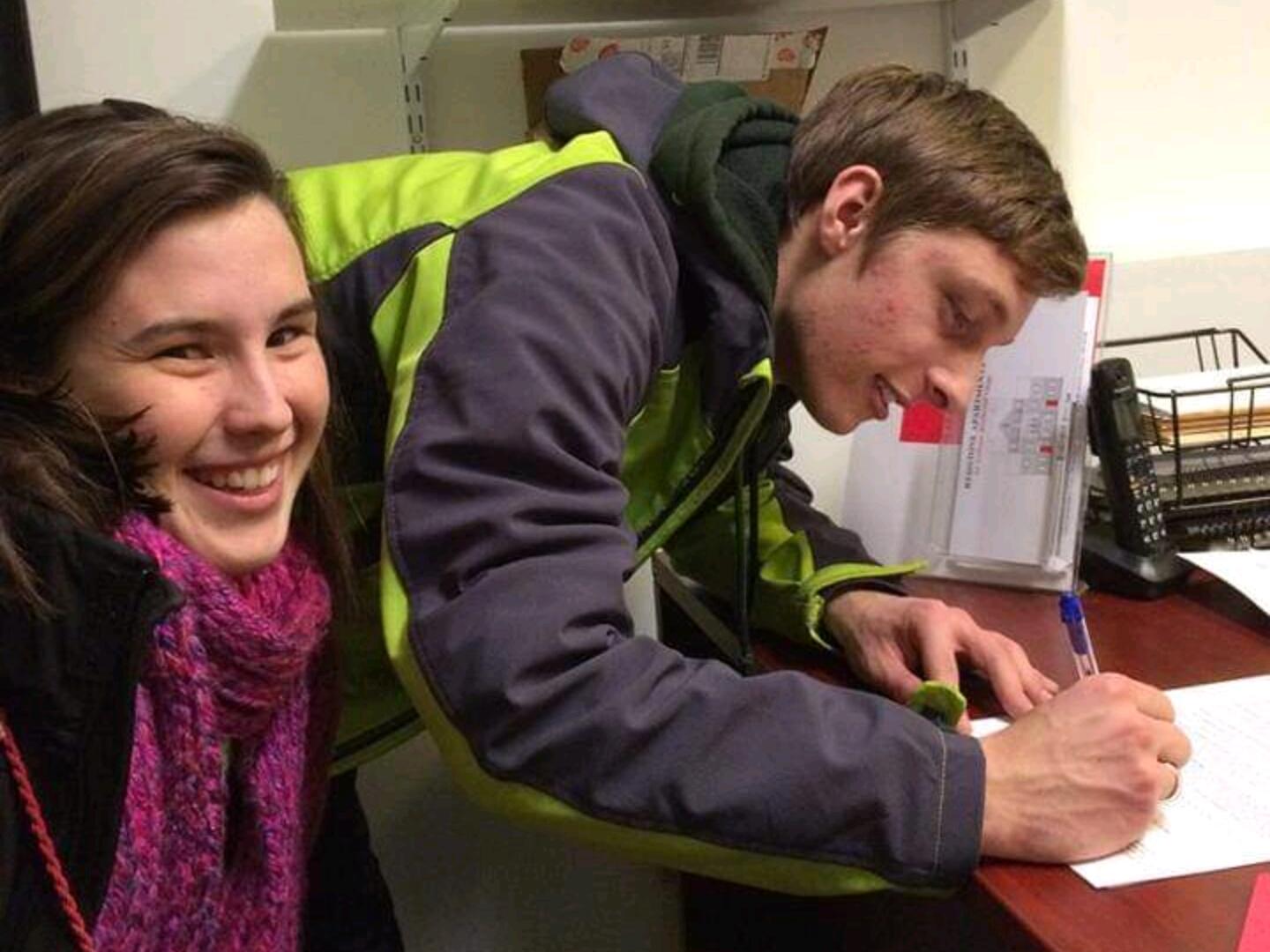 We signed our first real lease (thanks for being a great roommate, Nick!)!