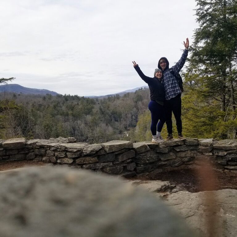 Celebrated Ben's 25th birthday hiking in Burnsville, NC