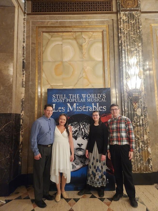 Mike and Laura took the older kids to see their first professional performance for Les Miserables.