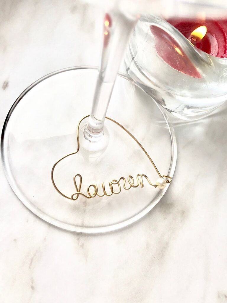 Custom wine glass charm wedding favors
