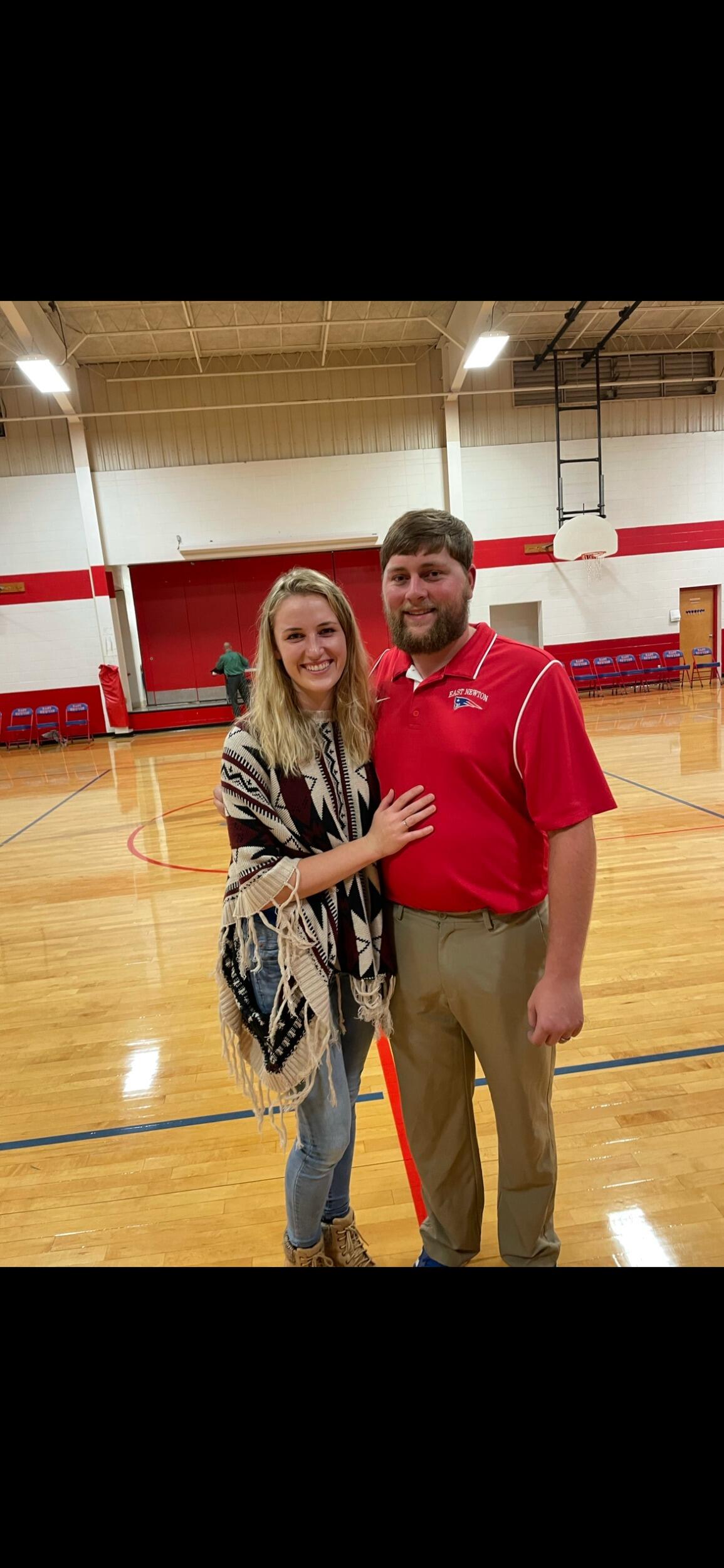 T's first game as a girls basketball coach! I surprised him! 