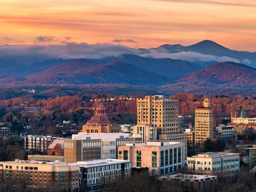 Overview of Downtown Asheville, North Carolina
