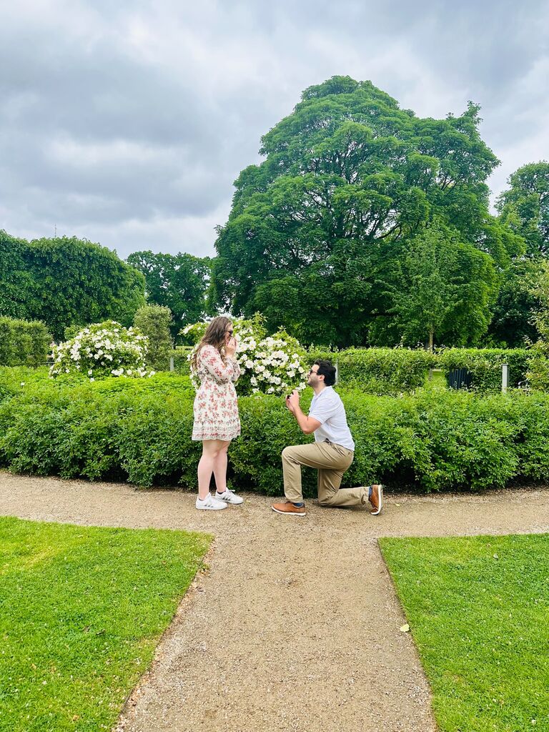 
THE ENGAGEMENT 
    
Almost 8 years into their relationship Dom and Lisa took a trip to Sweden and Denmark. While in Copenhagen, the two took a walk through  King's Garden at the Rosenborg Palace when Dom got down on one knee and asked Lisa to spend forever with him.