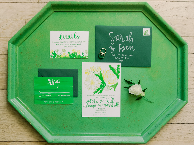 Playful, Nature-Inspired Wedding Envelope Calligraphy