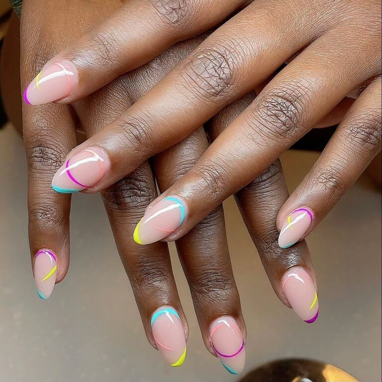 rainbow wedding nails inspiration