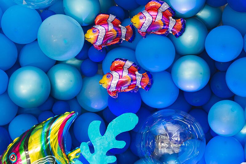 Under the Sea Baby Shower Theme Balloon Columns